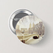 Central Park-Schnee - Winter New York Button (Vorne & Hinten)