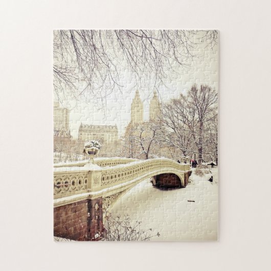 Central Park-Schnee - Winter New York Puzzle (Vertikal)