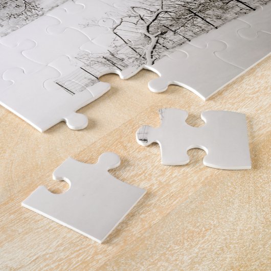 Central Park - schöner Winter-Schnee Puzzle (Seite)