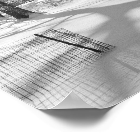 Central Park Snowfall B&W Poster (Ecke)