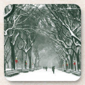 Central Park Snowy Path Untersetzer (Vorderseite)