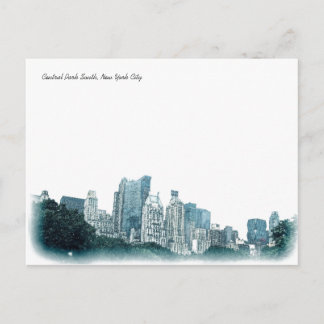 "Central Park South" New York City Postcard Postkarte