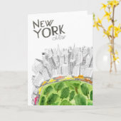Central Park u. New- York Citycollage Karte (Gelbe Blume)