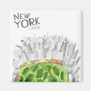 Central Park u. New- York Citycollage Magnet