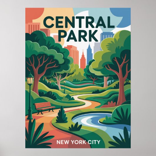 Central Park Vektorgrafik Poster (Vorne)