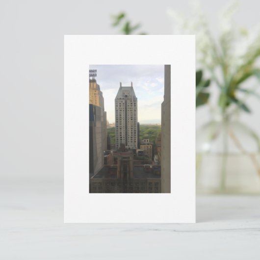 Central Park View Oil Painting Style Card Dankeskarte (Stehend Vorderseite)