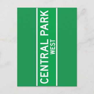 Central Park West, New York Street Sign Postkarte