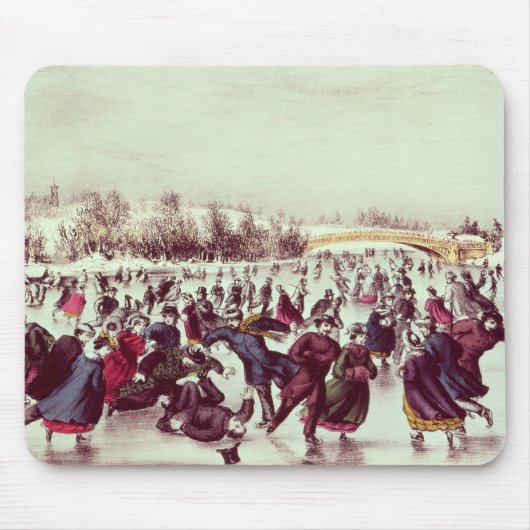 Central Park, Winter: Der Skaten-Karneval Mousepad (Vorne)
