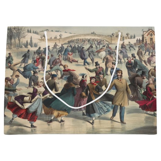 Central Park, Winter. Der Skaten-Teich New York Große Geschenktüte (Vorderseite)