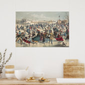 Central Park, Winter. Der Skaten-Teich New York Poster (Küche)