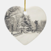 Central Park Winter Path - New York City Keramik Ornament (Hinten)