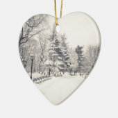 Central Park Winter Path - New York City Keramik Ornament (Links)