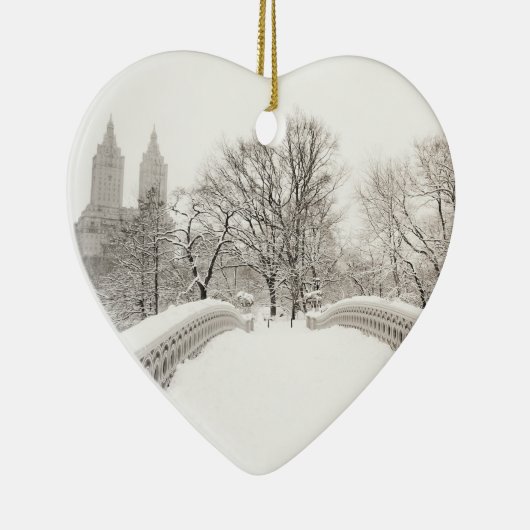 Central Park-Winter Romance - Bogen-Brücke Keramikornament (Rechts)