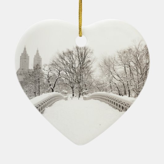 Central Park-Winter Romance - Bogen-Brücke Keramikornament (Hinten)