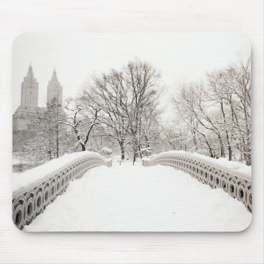 Central Park-Winter Romance - Bogen-Brücke Mousepad (Vorne)
