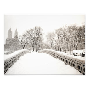 Central Park Winter Romance - Bow Bridge Fotodruck