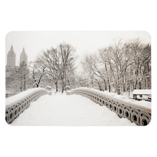 Central Park Winter Romance - Bow Bridge Magnet (Horizontal)