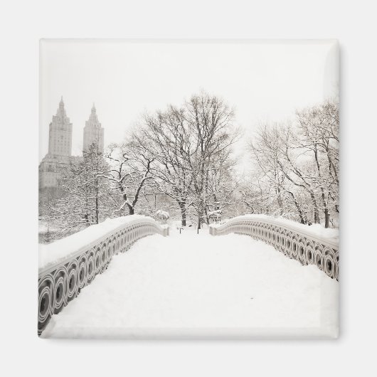 Central Park Winter Romance - Bow Bridge Magnet (Vorne)