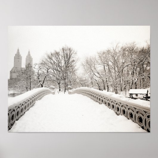 Central Park Winter Romance - Bow Bridge Poster (Vorne)
