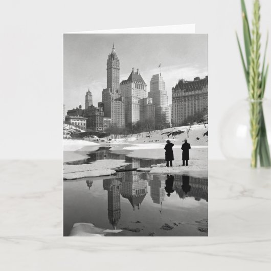 Central Park Winter Scene, 1933 Feiertagskarte (Vorderseite)