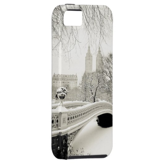 Central Park-Winter - Schnee auf Bogen-Brücke Case-Mate iPhone Hülle (Rückseite/rechts)