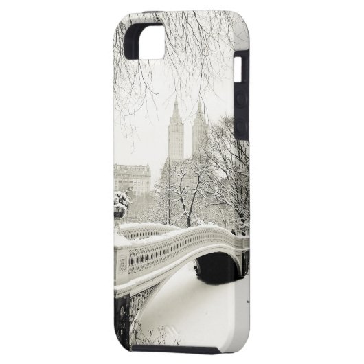Central Park-Winter - Schnee auf Bogen-Brücke Case-Mate iPhone Hülle (Rückseite Links)