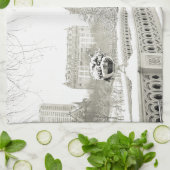 Central Park-Winter - Schnee auf Bogen-Brücke Geschirrtuch (Gefaltet)