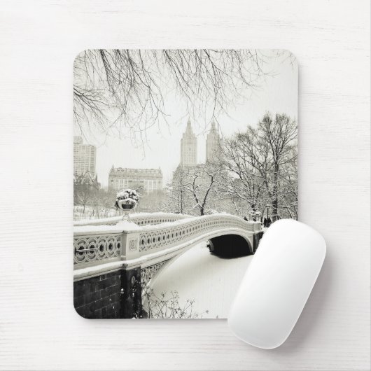 Central Park-Winter - Schnee auf Bogen-Brücke Mousepad (Mit Mouse)