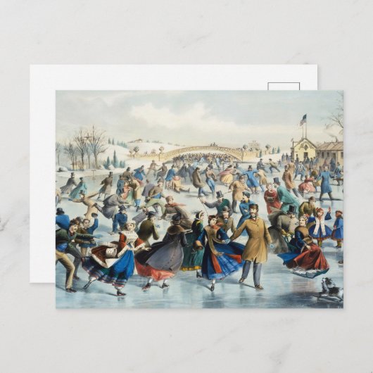 Central Park, Winter Skaten Pond Postkarte (Vorne/Hinten)