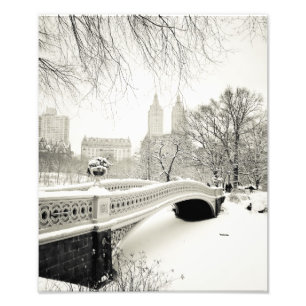 Central Park Winter - Snow on Bow Bridge Fotodruck