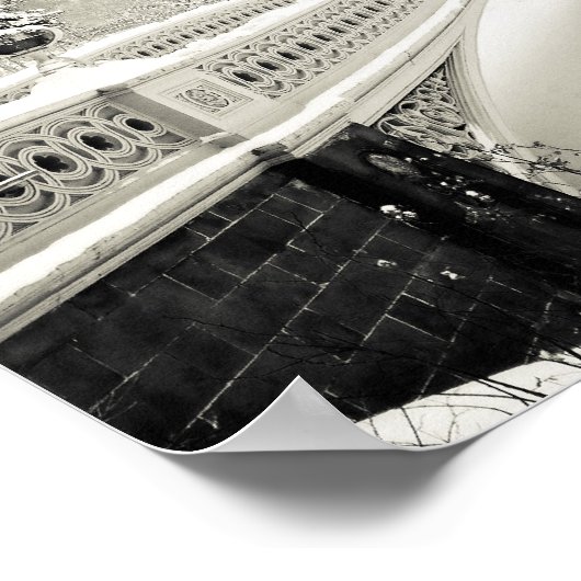 Central Park Winter - Snow on Bow Bridge Poster (Ecke)
