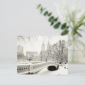 Central Park Winter - Snow on Bow Bridge Postkarte (Stehend Vorderseite)