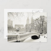 Central Park Winter - Snow on Bow Bridge Postkarte (Vorne/Hinten)
