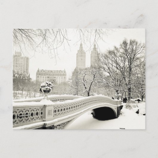 Central Park Winter - Snow on Bow Bridge Postkarte (Vorderseite)