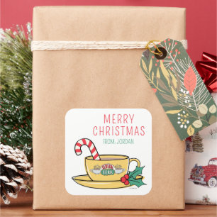 Central Perk Holiday Tasse   Weihnachtsgeschenkmar Quadratischer Aufkleber