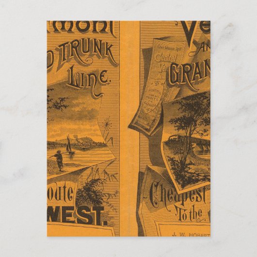 Central Vermont, Grand Trunk Line Postkarte (Vorderseite)