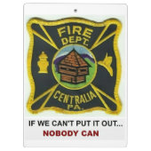 Centralia PA, FD Klemmbrett (Rückseite)
