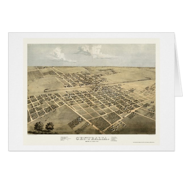 Centralia, panoramische Karte IL - 1867 (Vorderseite (Horizontal))