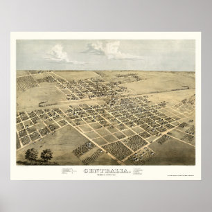 Centralia, panoramische Karte IL - 1867 Poster