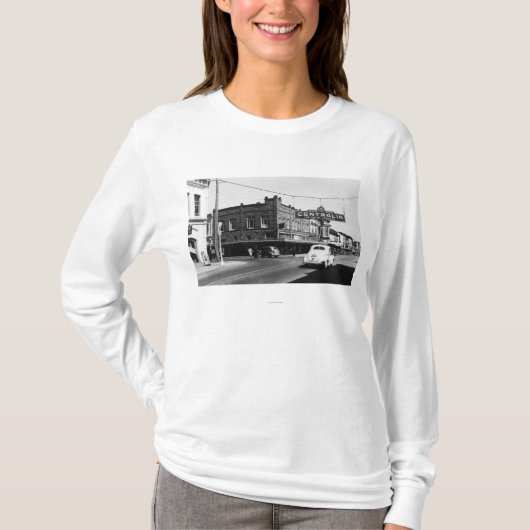 Centralia, WA Stadtansicht-Hauptstraßen-Fotografie T-Shirt (Vorderseite)