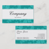 Centre Band (eingeknöpft) - Script - Blume Aqua Bl Visitenkarte (Vorne/Hinten)