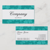 Centre Band - Script - Blume - Aqua Blue Visitenkarte (Vorne/Hinten)