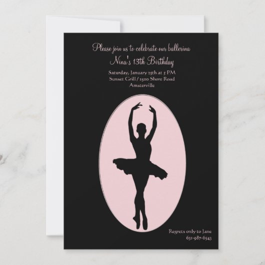 Centre Bühne Ballerina Einladung (Vorderseite)