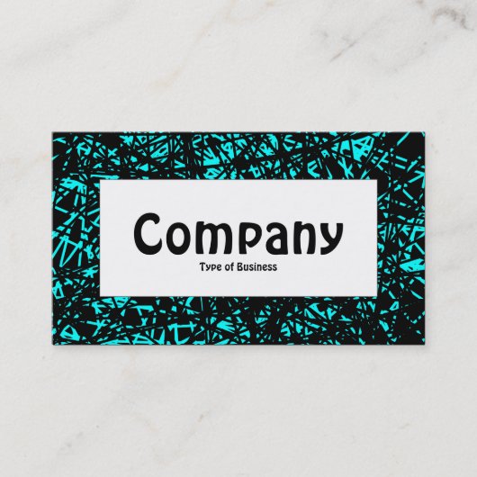 Centre Label - Abstrakte Linien - Cyan Visitenkarte (Vorderseite)