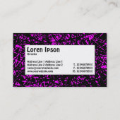 Centre Label - Abstrakte Linien - Magenta Visitenkarte (Rückseite)