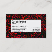 Centre Label - Abstrakte Linien - Rot Visitenkarte (Rückseite)