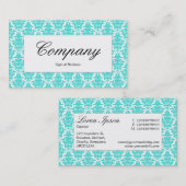 Centre Label - Aqua Damask Visitenkarte (Vorne/Hinten)
