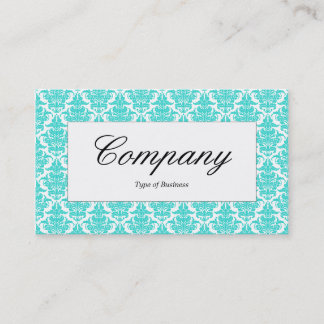 Centre Label - Aqua Damask Visitenkarte