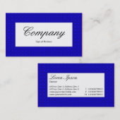 Centre Label - Blauer Stoff Textur Visitenkarte (Vorne/Hinten)