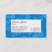 Centre Label - Blume Textur - Blau Visitenkarte (Rückseite)